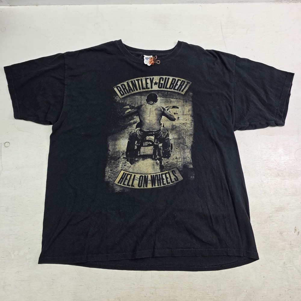 2012 Brantley Gilbert Hell on Wheels Black Country Concert T-Shirt Men's 2XL